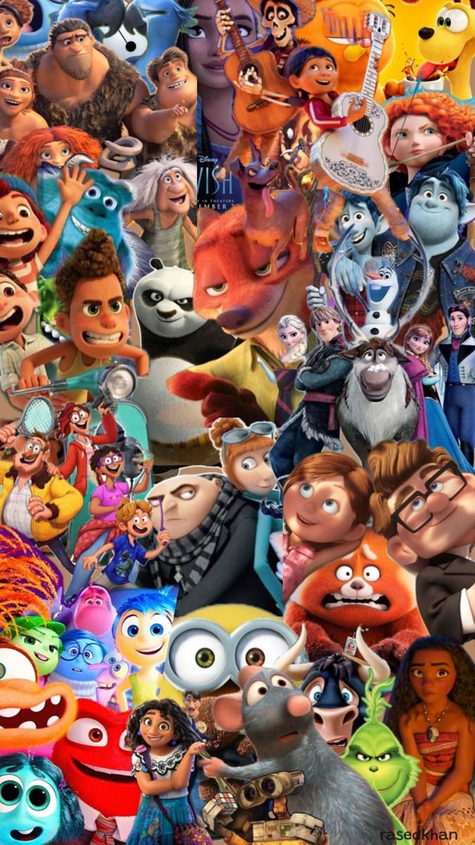 Animated Movies Character Collage